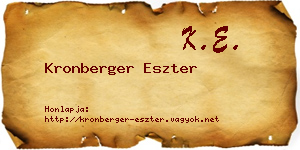 Kronberger Eszter névjegykártya